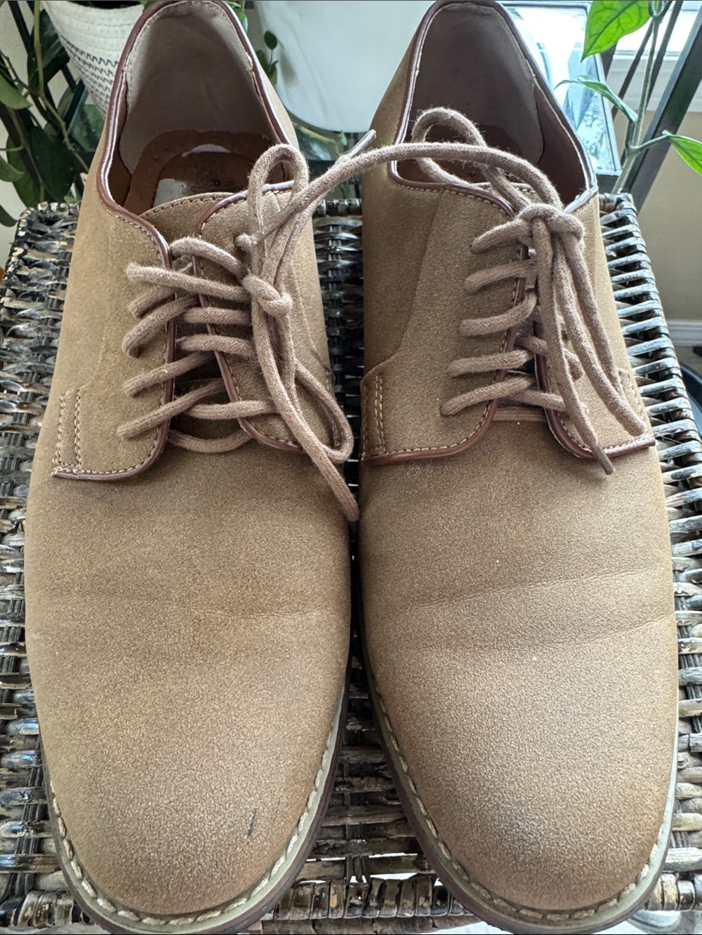 Perry Ellis Portfolio Ultra Foam Men's Suede Lace-Up Shoes Oxford size 10.5